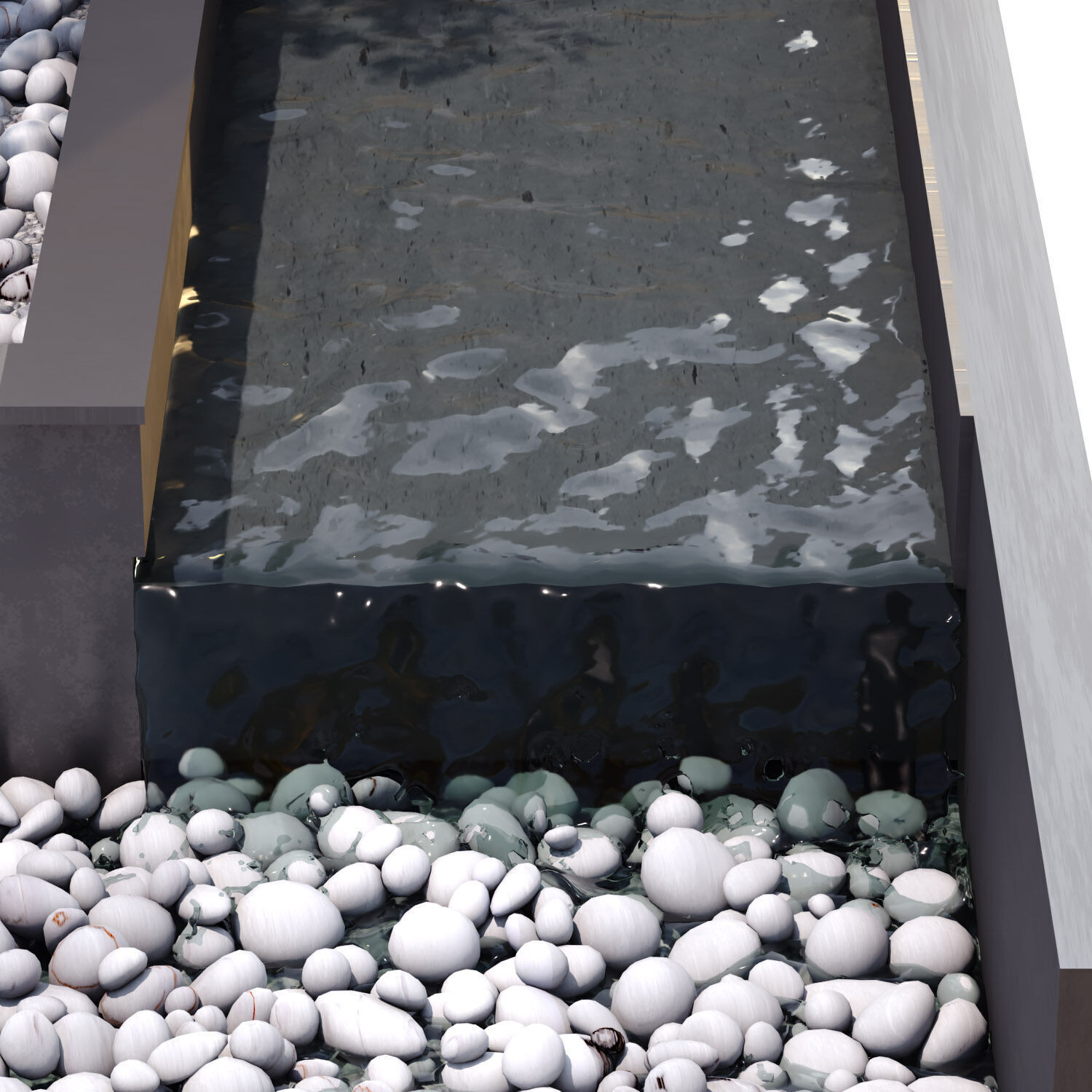 Landscape waterfall and plant set 642 3D model_2