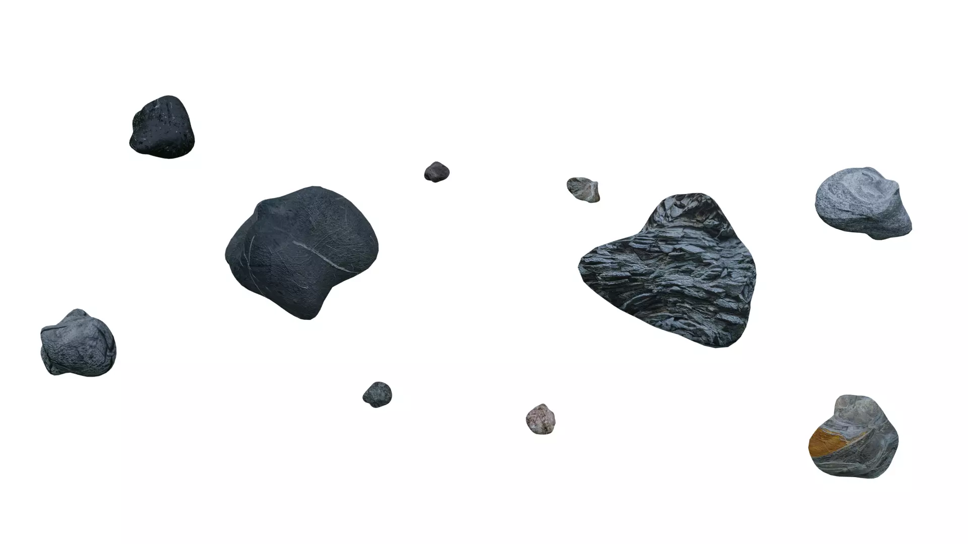 Rock 10 Pack Includes Ten High Poly Rocks With Image Textures 3D model