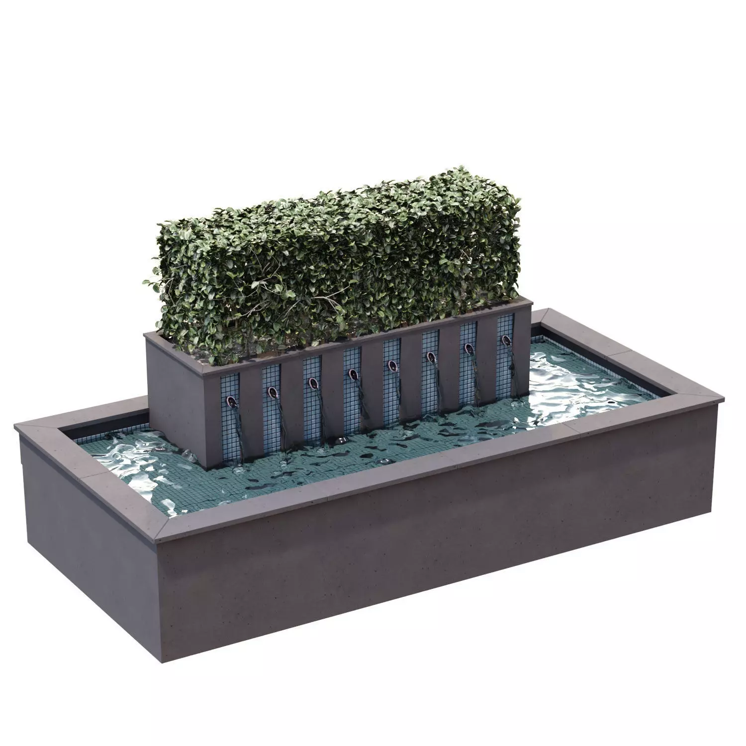 Landscape waterfall and plant set 644 3D model_0