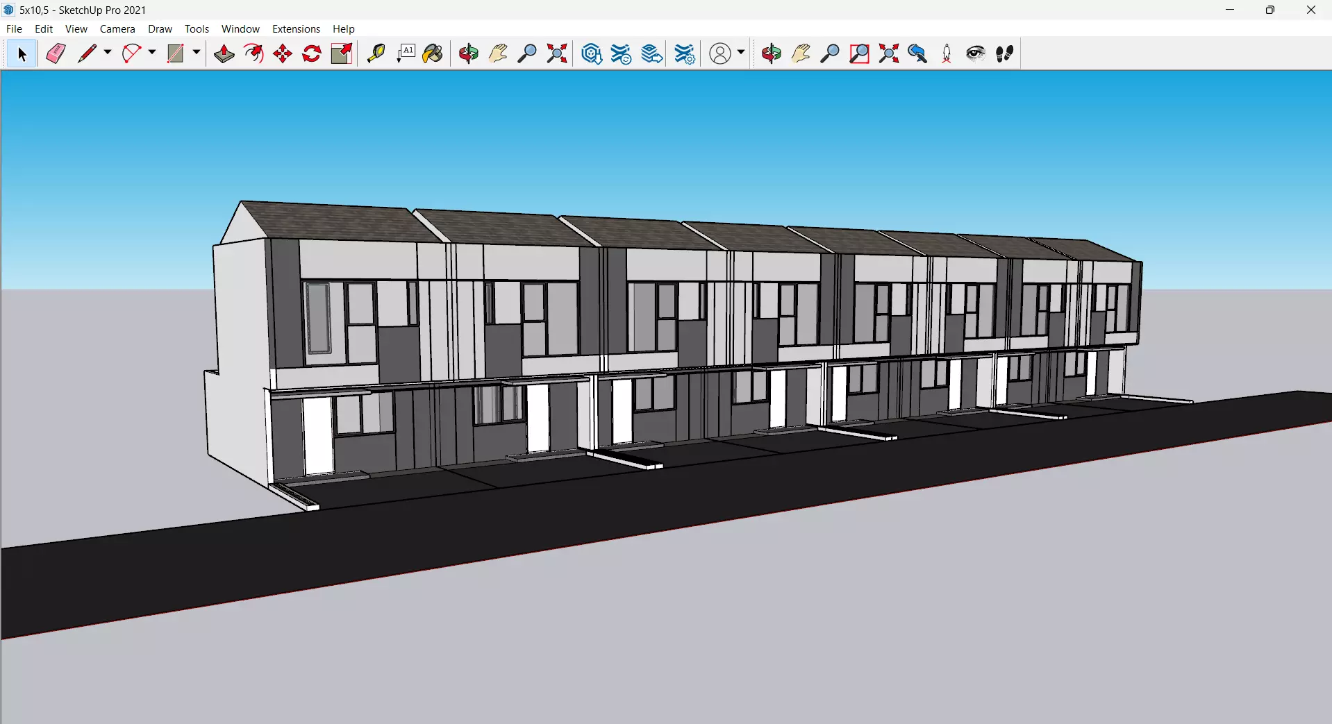 Modern 2 Storey House 5x10 5m Skp with DWG and Lumion Files 3D model_6