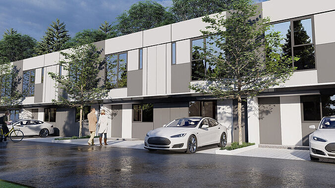 Modern 2 Storey House 5x10 5m Skp with DWG and Lumion Files 3D model