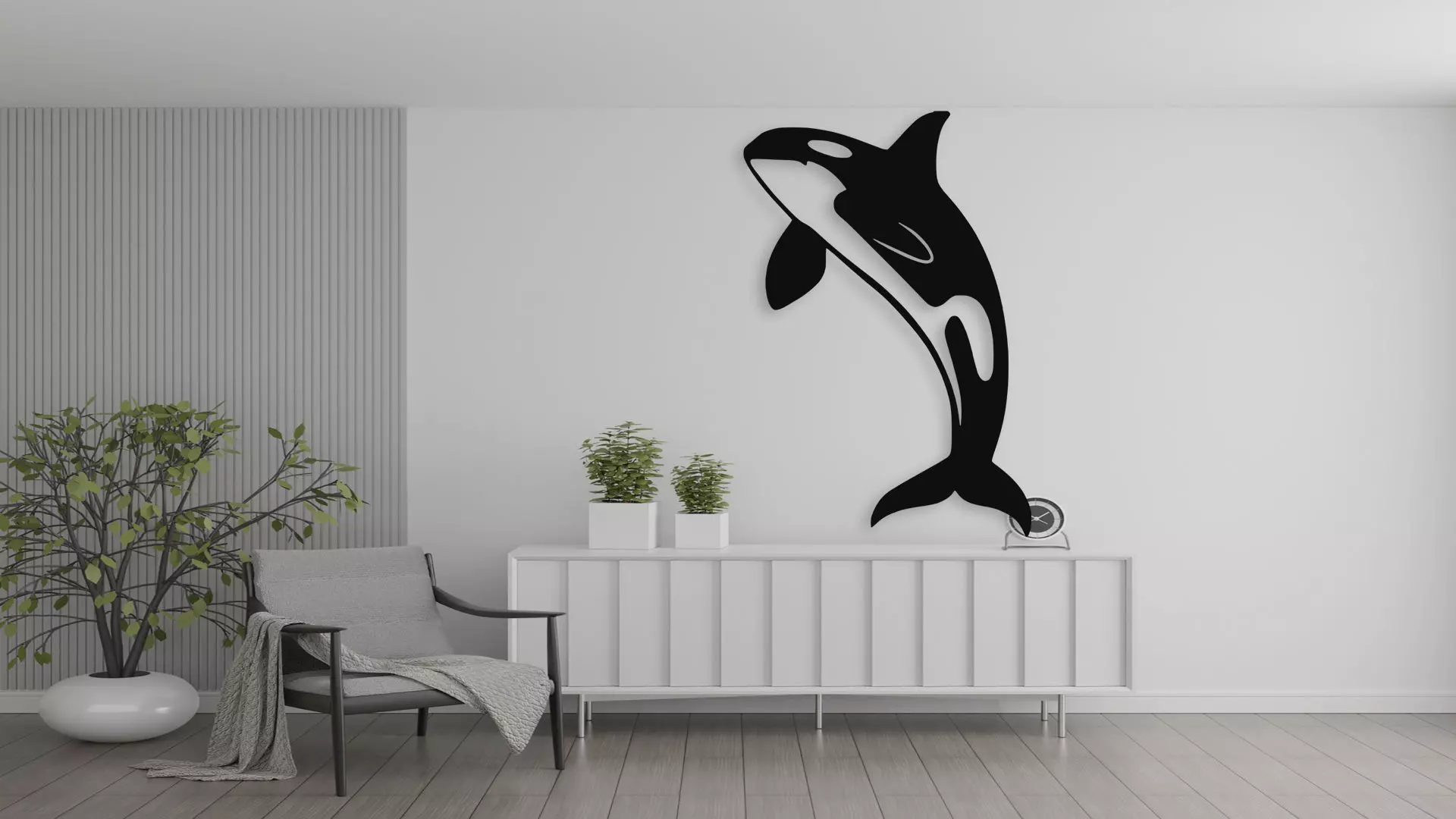 Orca Whale Wall Decor 3D print model