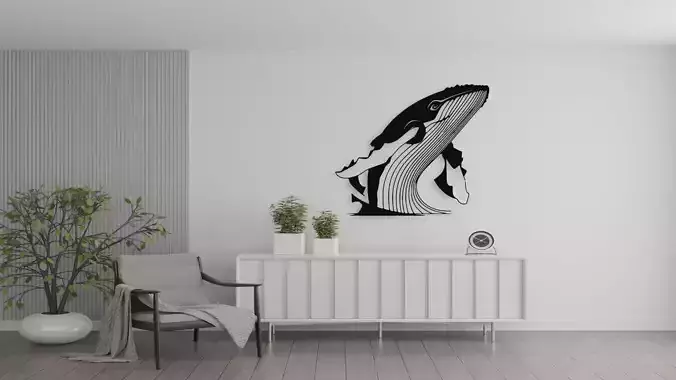 Whale Wall Decor Art