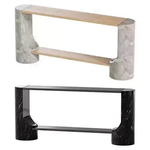 Black Marble and Oak Wood Console Table Reviews