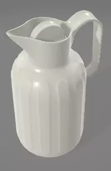 White Coffee Flask 3D Asset 3D model_0