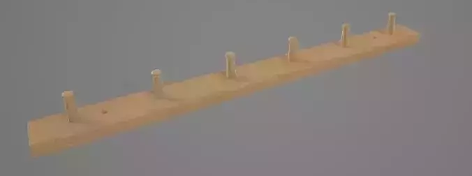 Simple Wooden Rack 3D Asset