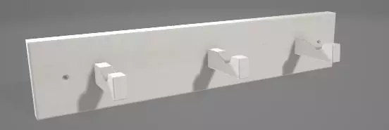 Simple White Rack 3D Asset 3D model_0