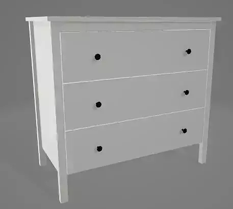 Simple White Drawer 3D Asset