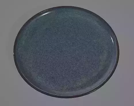 Rustic Blue Plate 3D Asset