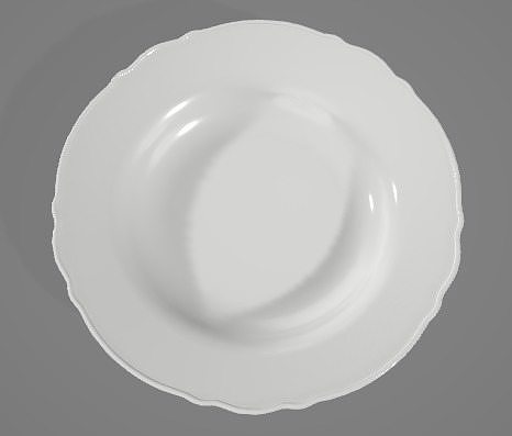 Ornate Porcelain Deep Plate 3D Asset 3D model