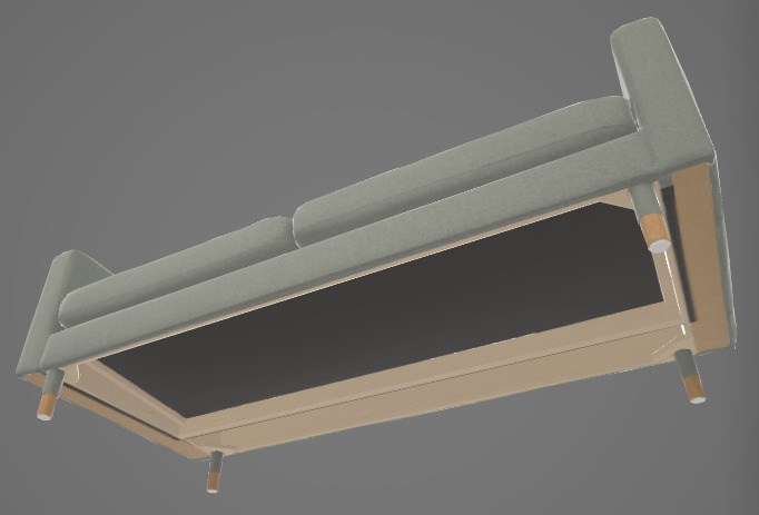 Green Cushion Couch 3D Asset 3D model_2