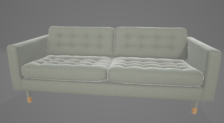 Green Cushion Couch 3D Asset 3D model_1
