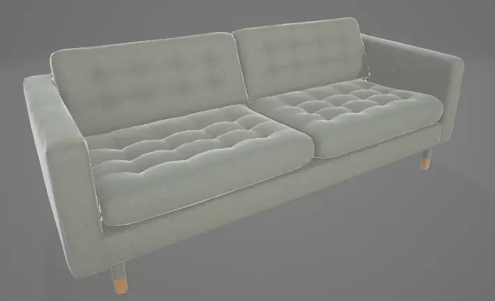 Green Cushion Couch 3D Asset 3D model_0