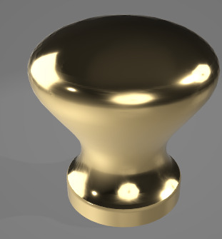 Golden Round Knob 3D Asset 3D model_1