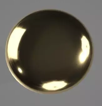 Golden Round Knob 3D Asset 3D model_0