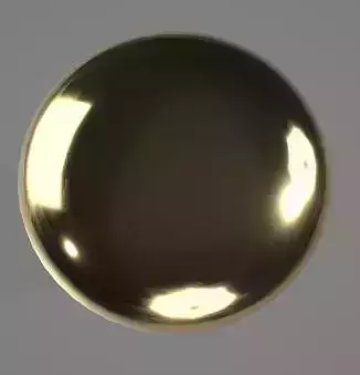 Golden Round Knob 3D Asset 3D model