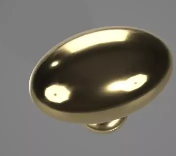 Golden Oval Knob 3D Asset 3D model_0