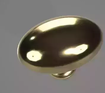 Golden Oval Knob 3D Asset 3D model
