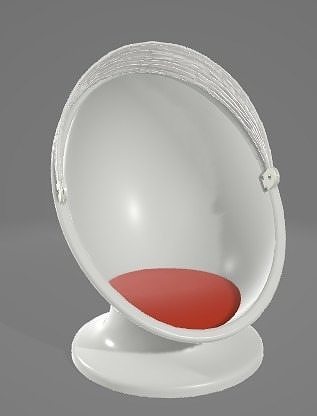 Futuristc Oval Chair 3D Asset 3D model