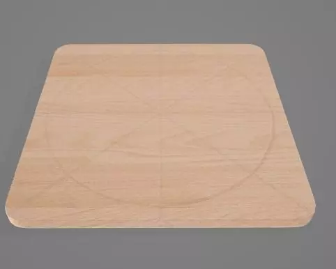 Detailed Square utting Board 3D Asset 3D model_0