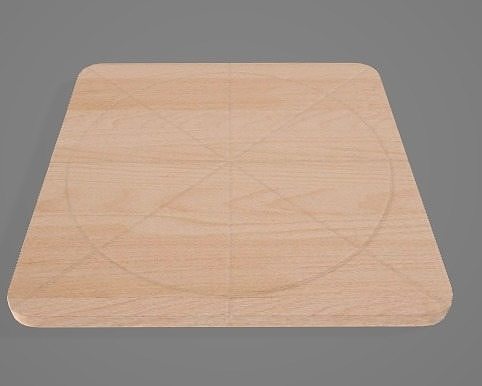 Detailed Square utting Board 3D Asset 3D model