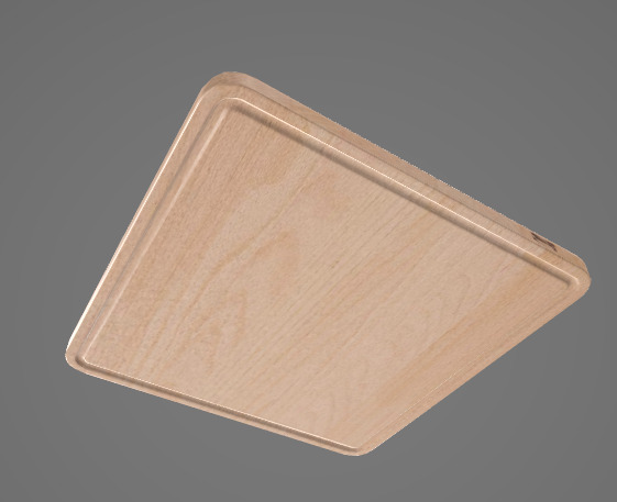 Detailed Square utting Board 3D Asset 3D model_1
