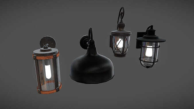 Outdoor Lights 03 Low-poly 3D model