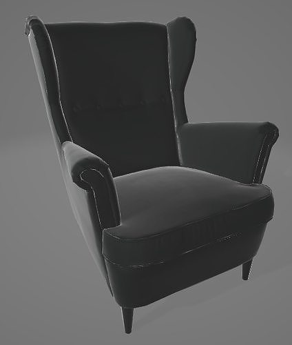 Dark Armchair 3D Asset 3D model