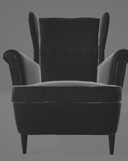 Dark Armchair 3D Asset 3D model_1