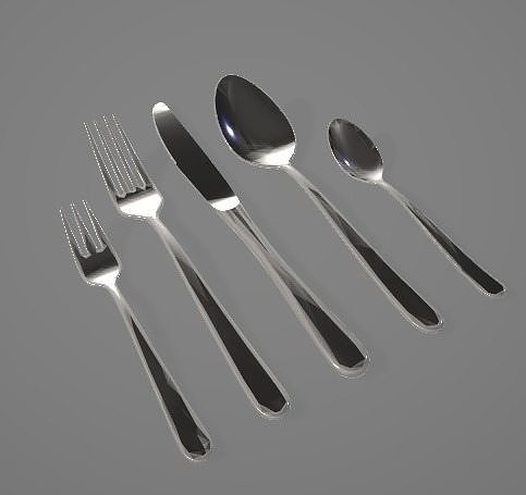Cuterly Silver Set 3D Asset 3D model
