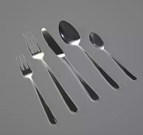 Cuterly Silver Set 3D Asset 3D model