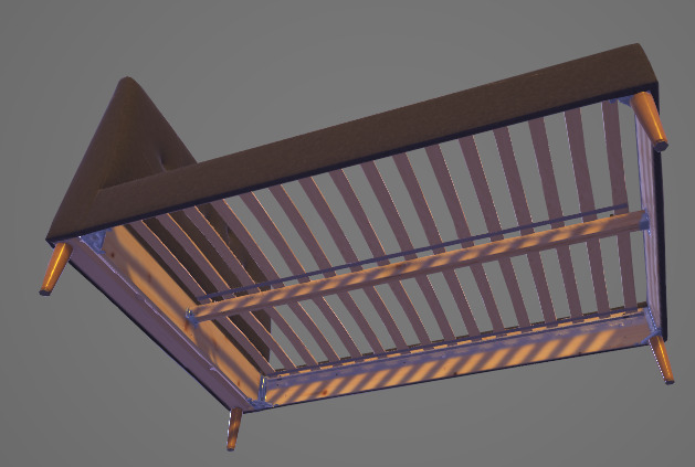 Cushion Bed Frame 3D Asset 3D model_2