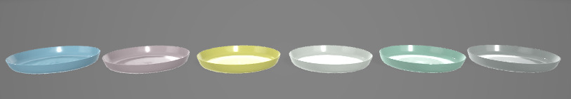 Colorful Plate Set 3D Asset 3D model_1