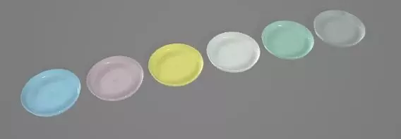 Colorful Plate Set 3D Asset 3D model_0