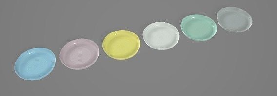 Colorful Plate Set 3D Asset 3D model