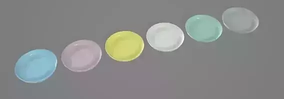 Colorful Plate Set 3D Asset 3D model