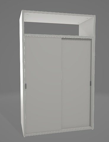Cabinet With Slinding Doors 3D Asset 3D model