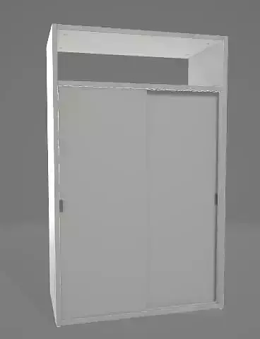 Cabinet With Slinding Doors 3D Asset 3D model