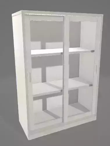 Cabinet With Sliding Glass Doors 3D Asset