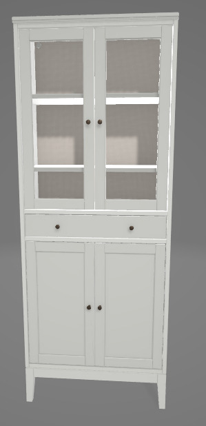 Cabinet With Glass Display 3D Asset 3D model_1