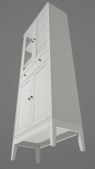 Cabinet With Glass Display 3D Asset 3D model_2