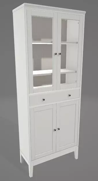 Cabinet With Glass Display 3D Asset 3D model_0