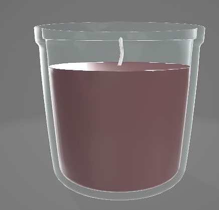 Burgundy Candle On a Glass Jar 3D Asset 3D model
