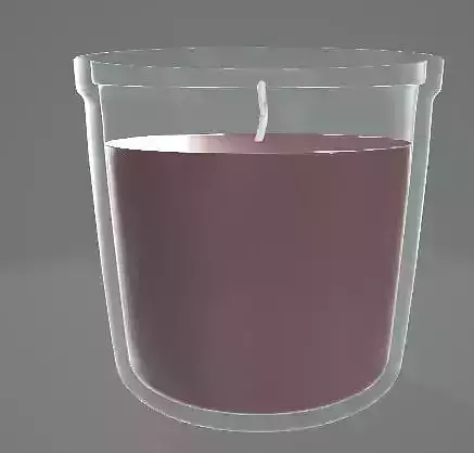 Burgundy Candle On a Glass Jar 3D Asset