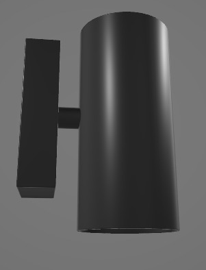 Black Wall Lamp 3D Asset 3D model_1