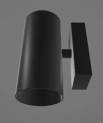 Black Wall Lamp 3D Asset 3D model_0
