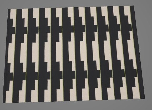 Black Tile Paterned  Rug 3D Asset 3D model