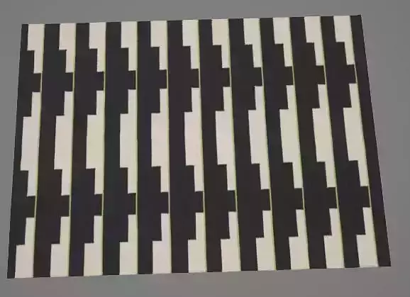 Black Tile Paterned  Rug 3D Asset 3D model
