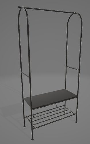 Black Rack With Multiple Storage 3D Asset 3D model