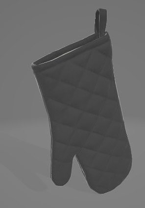 Black Oven Glove 3D Asset 3D model